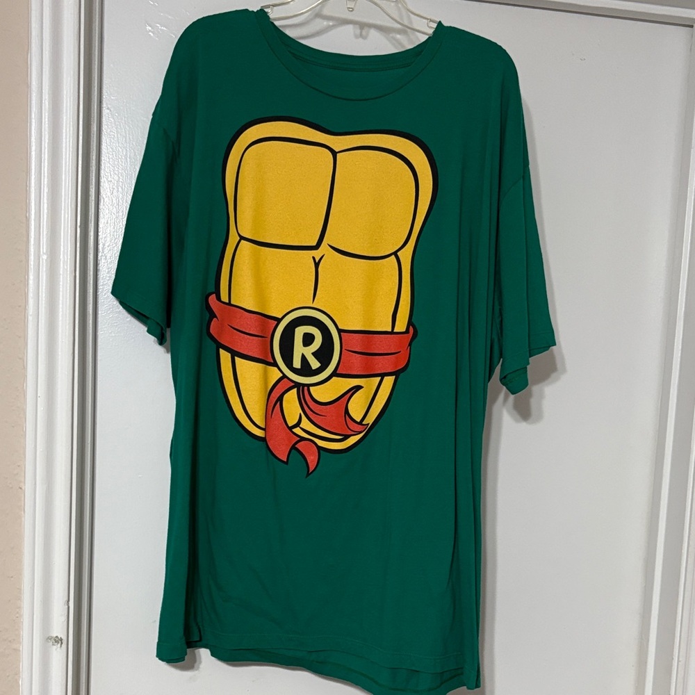 Nickelodeon Rafael TMNT Green and Yellow Short Sleeve Tee